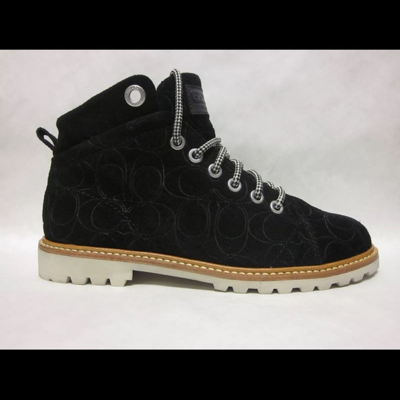 Coach Ester Embossed black suede shoes, size 6B/38/7.5 - Picture 1 of 9